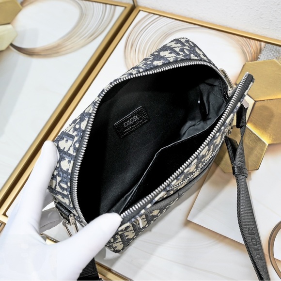 Dior Monogram Black and Gray Crossbody Bag - Picture 8 of 9